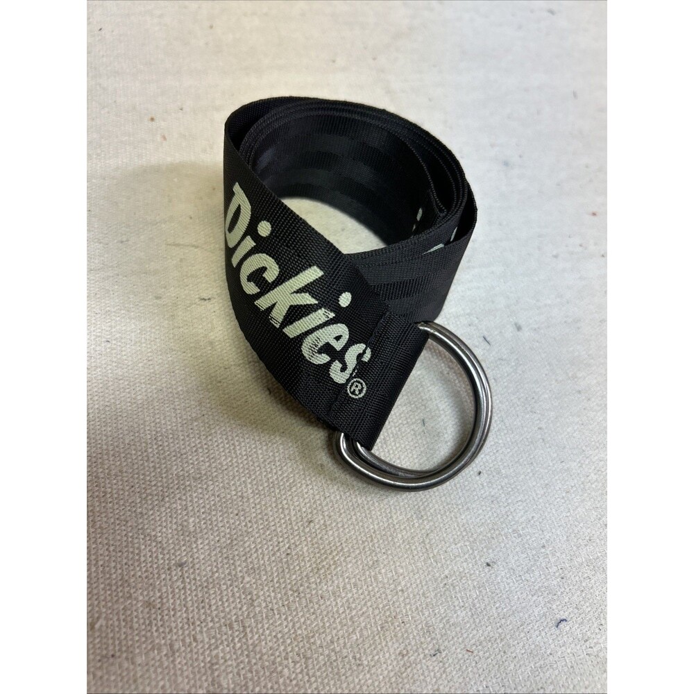 Dickies D-Ring Nylon Web Belt Black One Size Adjustable Logo Workwear Punk Skate